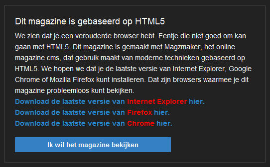 pop-up niet ondersteunde browsers
