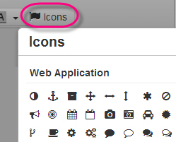 icons toevoegen via tekst editor